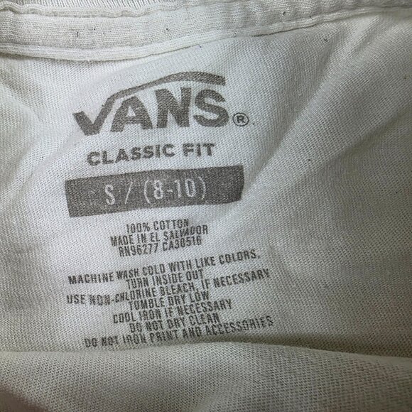 Vans Its Time to Bolt Boys Size Small White Shirt Casual School Walking Outdoors - Picture 4 of 9
